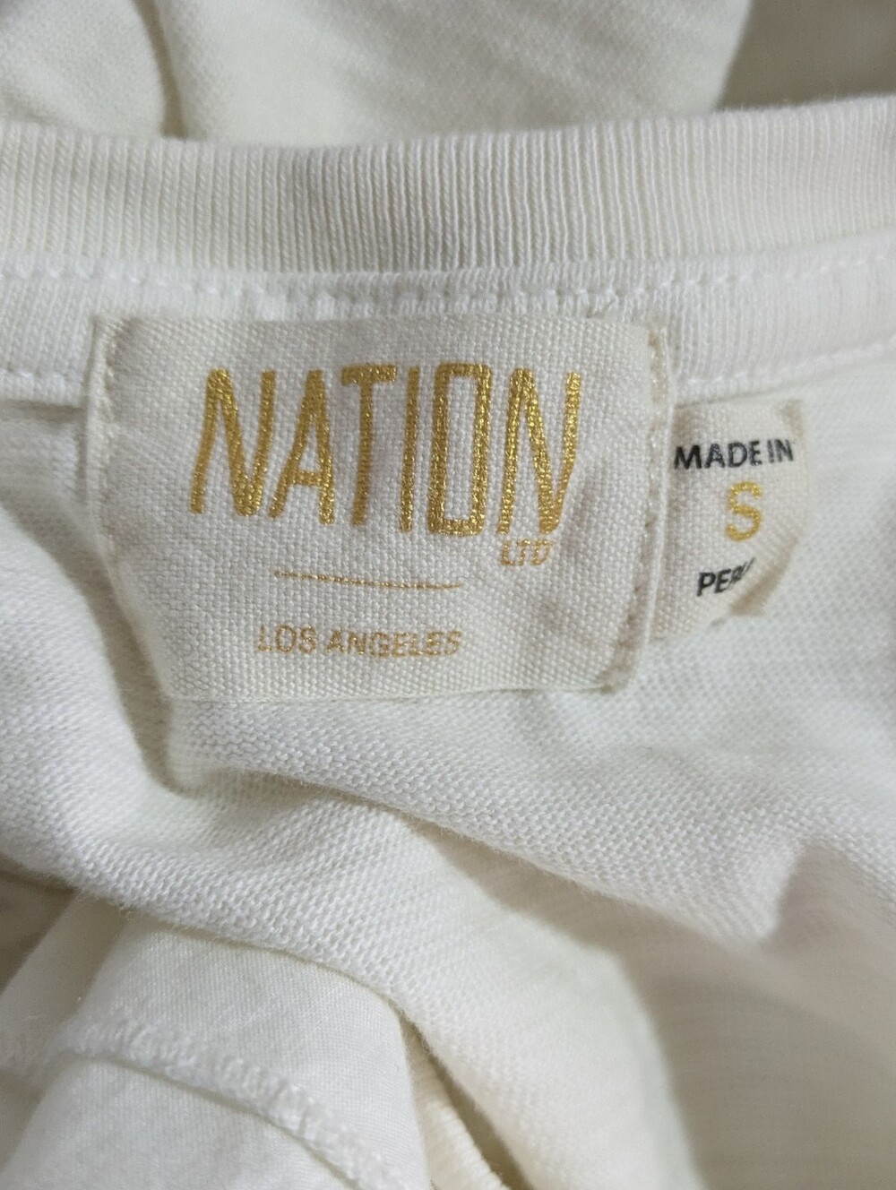 NATION Tommie Frilly Henley in Off White - Size Small Womens - Picture 9 of 11